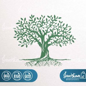 طرح وکتور درخت ریشه دار