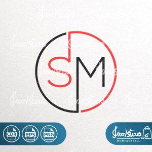 وکتور و لوگو تایپوگرافی حرف SM انگلیسی