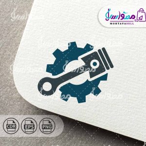 طرح لوگو پیستون و چرخ دنده
